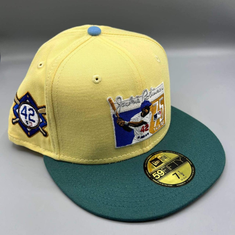 Brooklyn Dodgers Jackie Robinson 42 Hat Men 7 1/2 59Fifty New Era MLB Fitted Cap